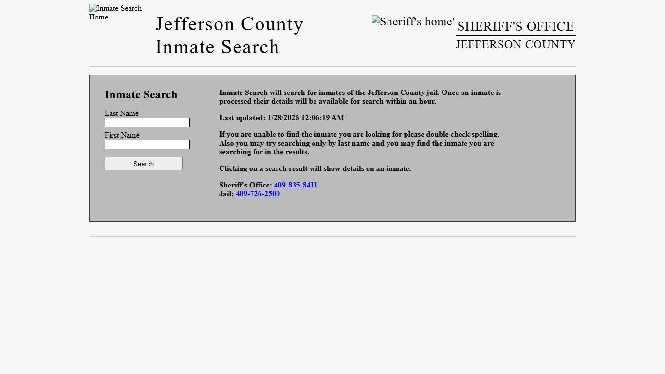Jefferson County Inmate Search