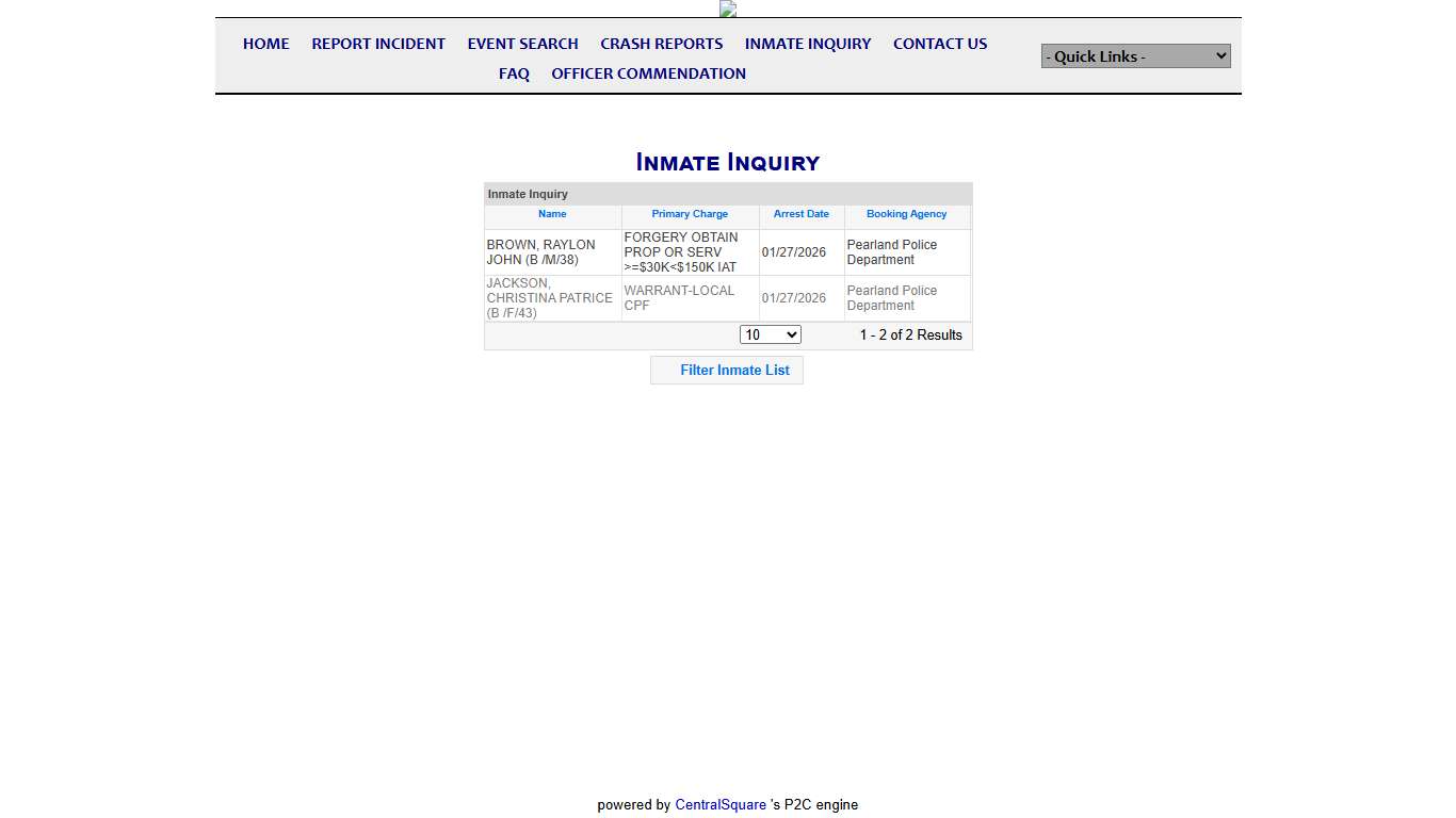 Pearland Police Department P2C